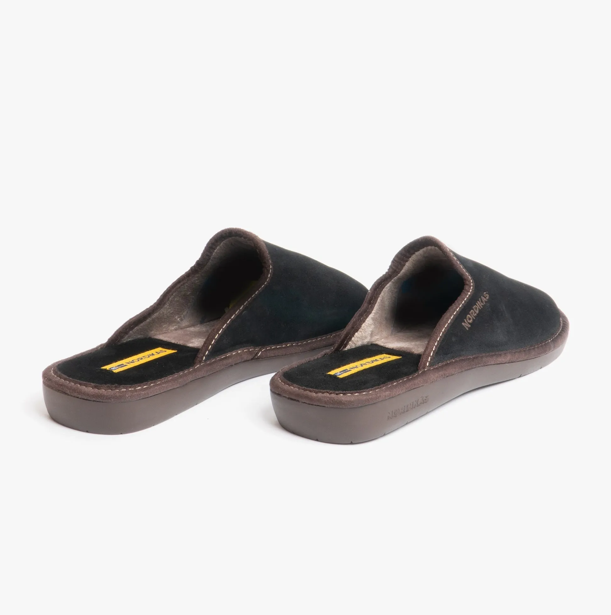 131 (AFELPADO) Mens Mule Slippers Black