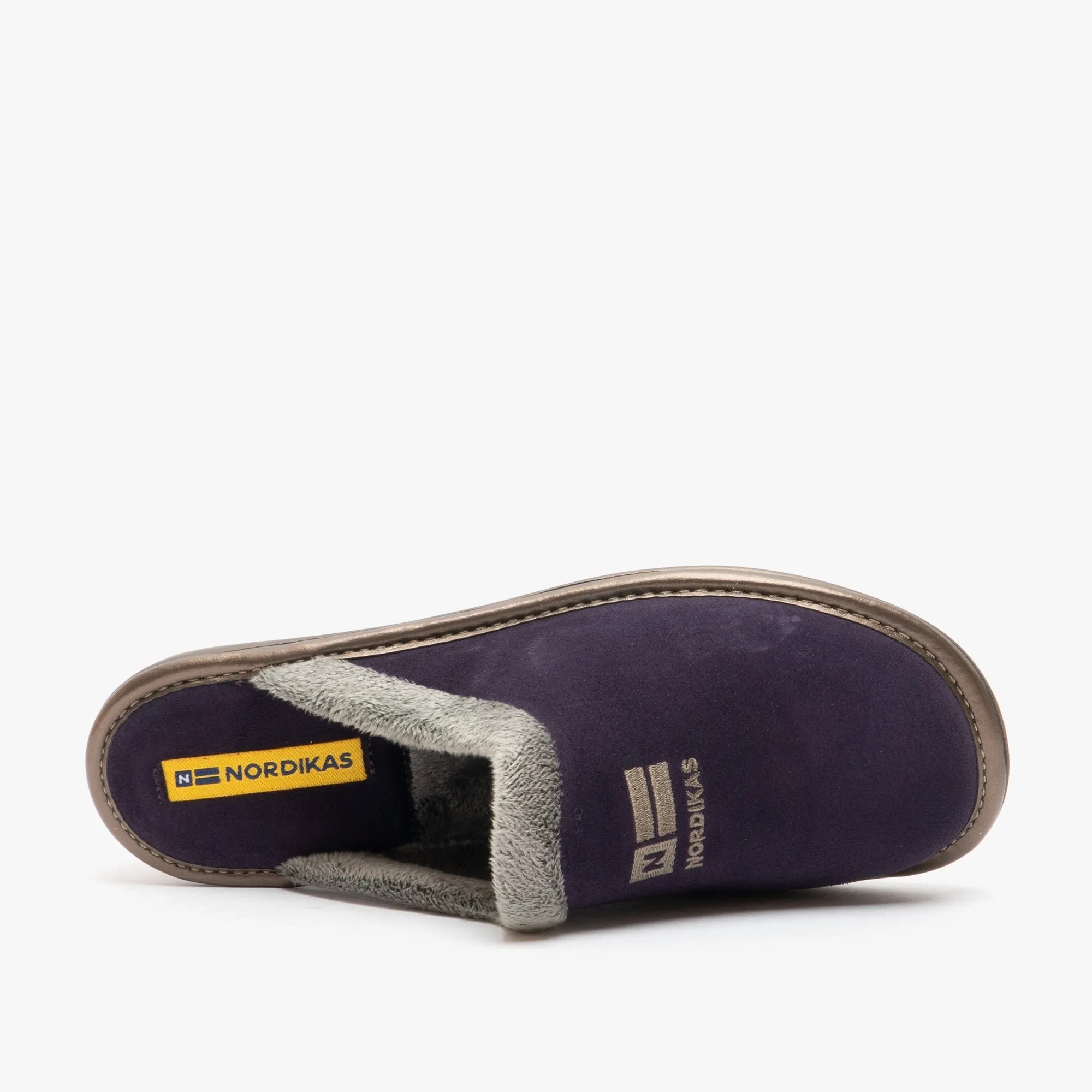 238 (AFELPADO) Ladies Suede Mule Slippers Purple