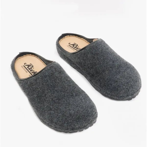 25698-45 Mens Felt Mule Slippers Anthracite