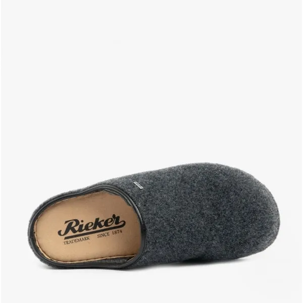 25698-45 Mens Felt Mule Slippers Anthracite