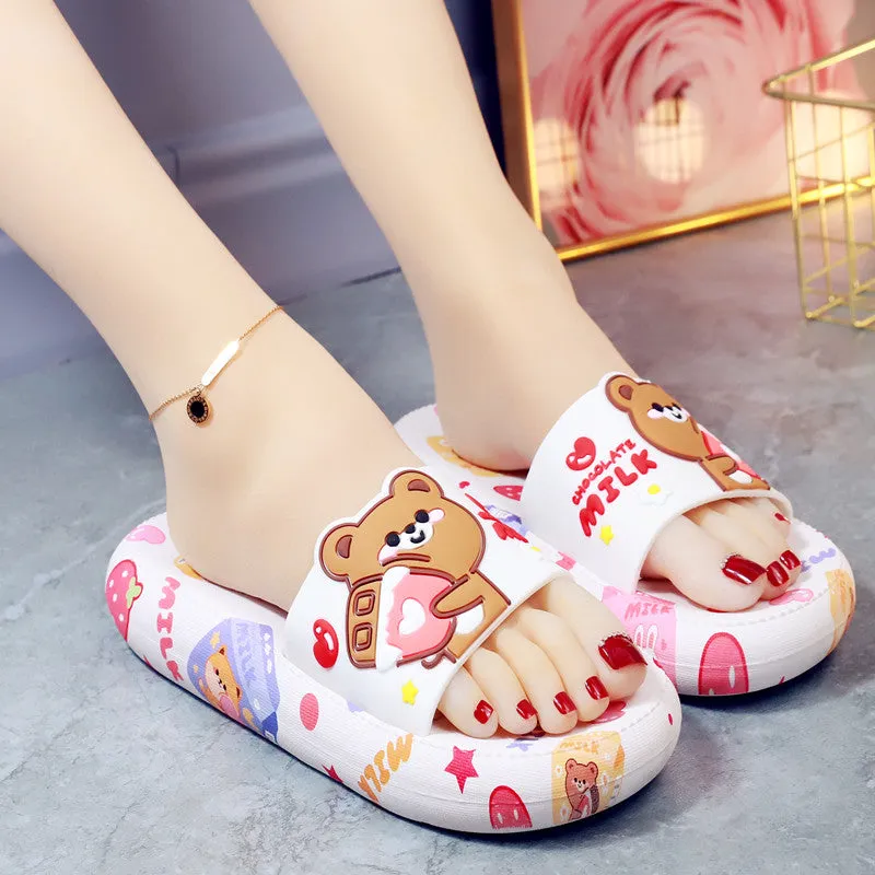 6 Colors Sweet Bear Sandals Home Wear Slippers ON876