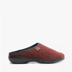 659A4-35 Ladies Felt Mule Slippers Bordeaux