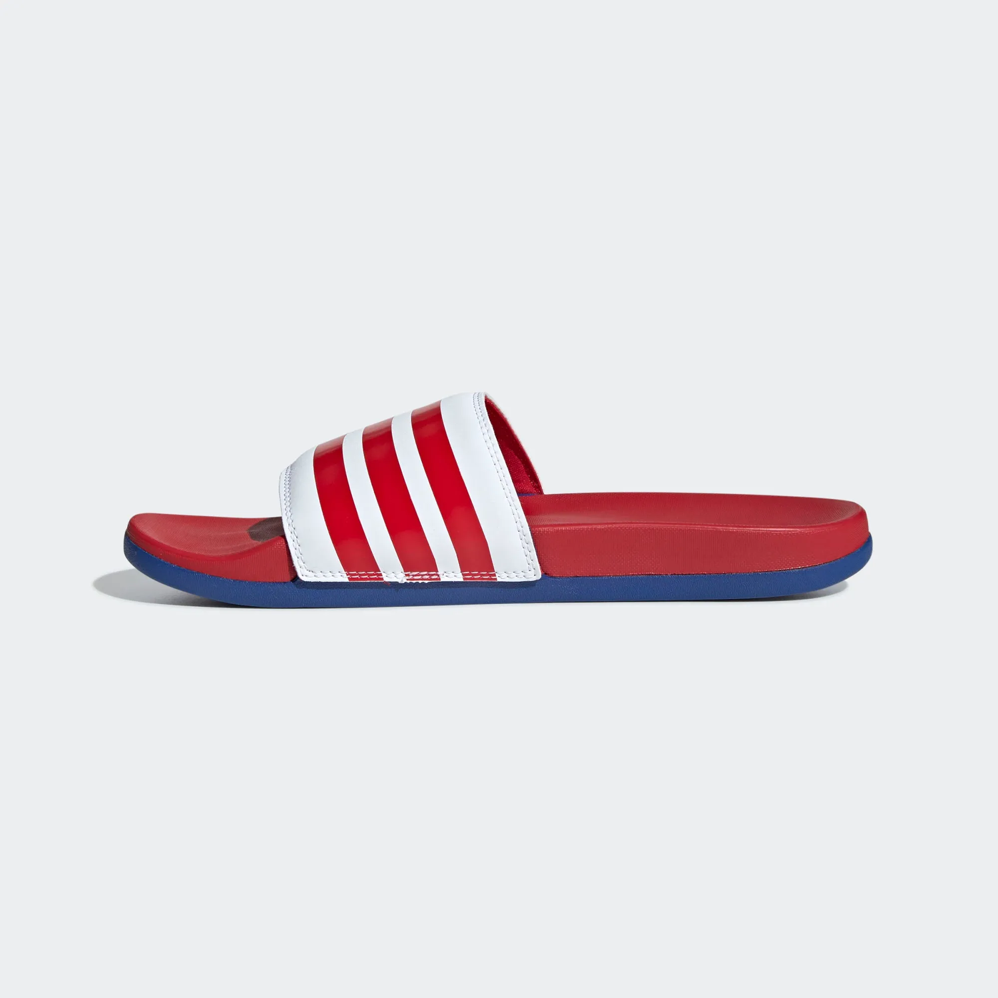 ADILETTE COMFORT SLIDES Cloud White / Scarlet / Royal Blue-EG1853