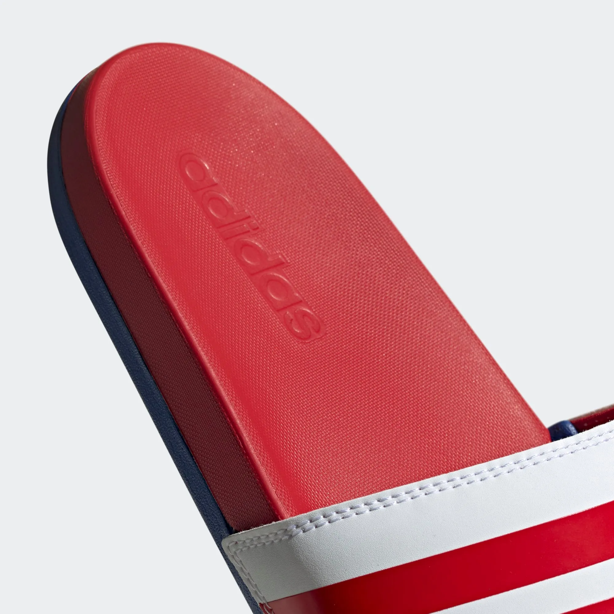 ADILETTE COMFORT SLIDES Cloud White / Scarlet / Royal Blue-EG1853