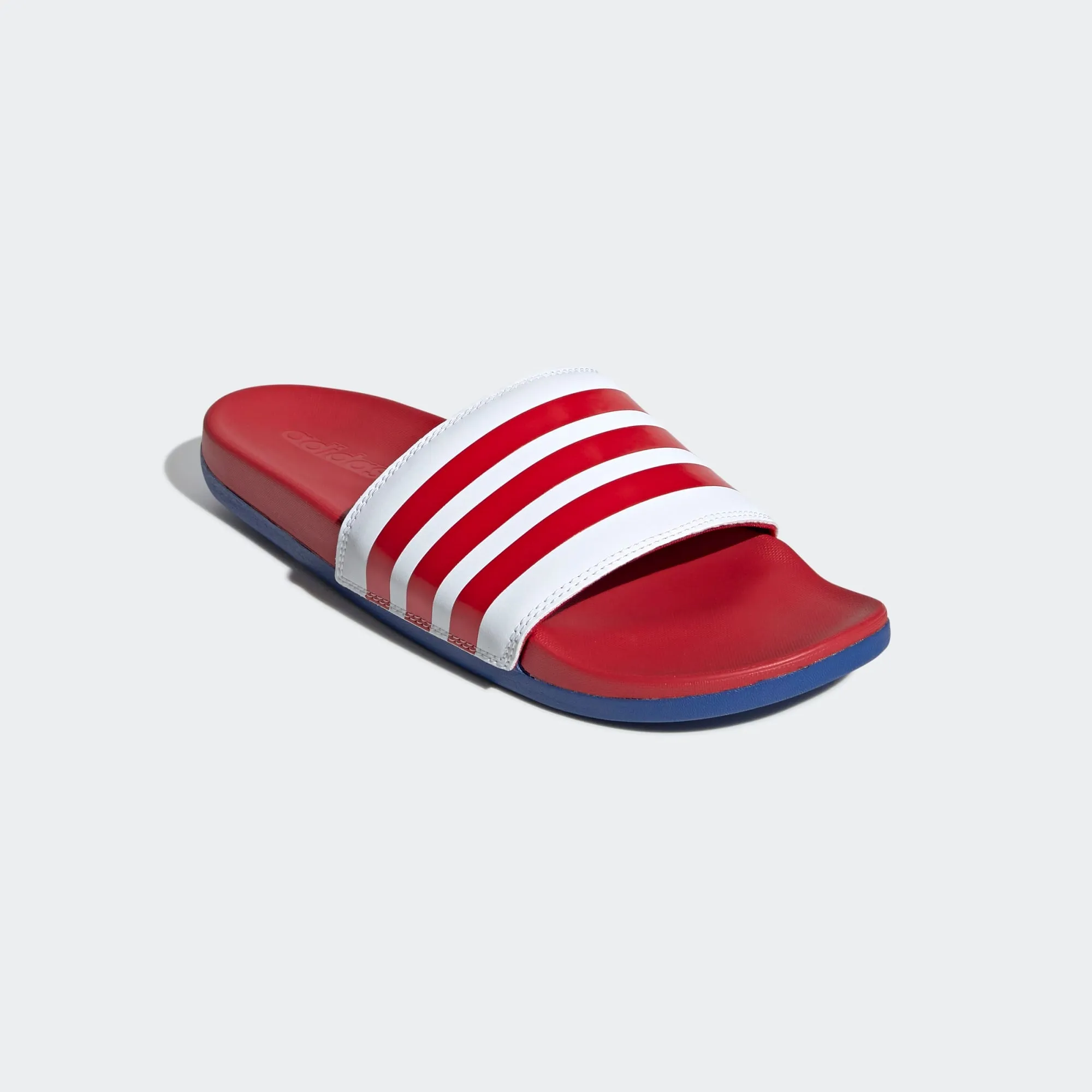 ADILETTE COMFORT SLIDES Cloud White / Scarlet / Royal Blue-EG1853