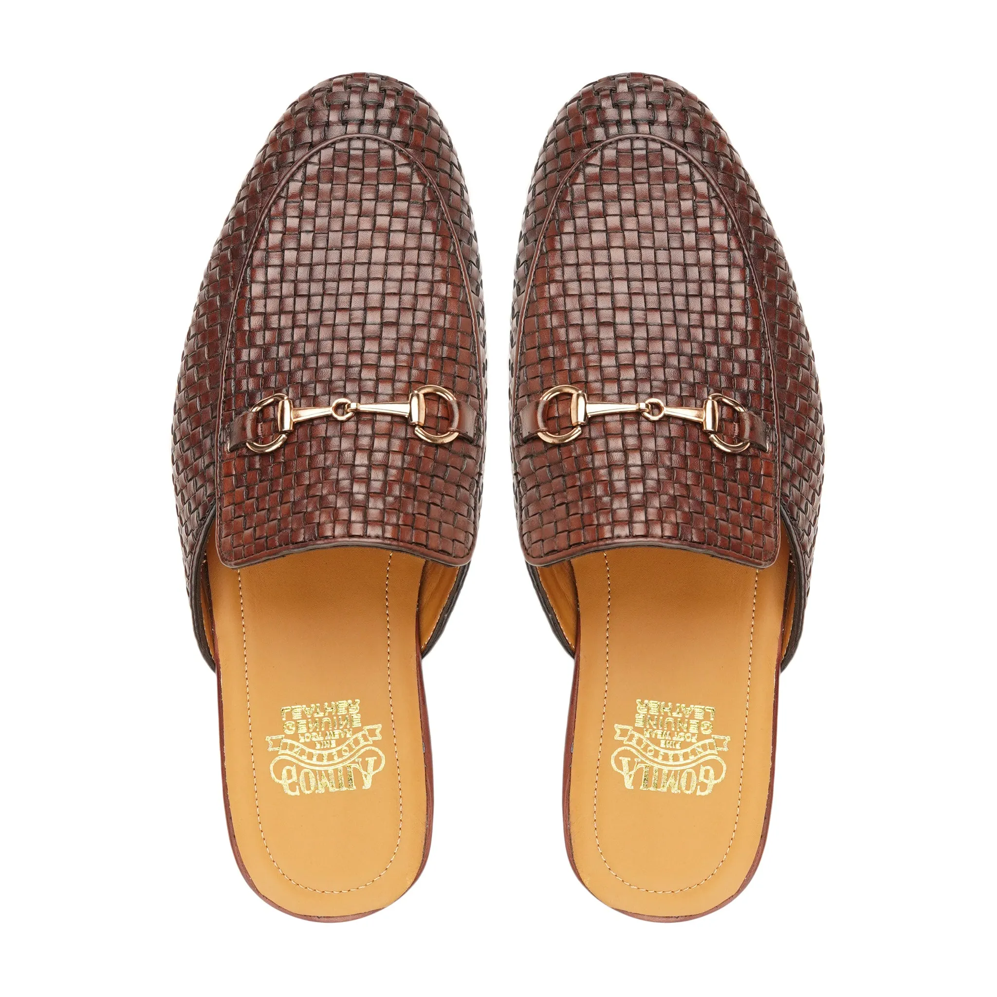 Akane - Men's Burgundy Hand Woven Calf Leather Slipper