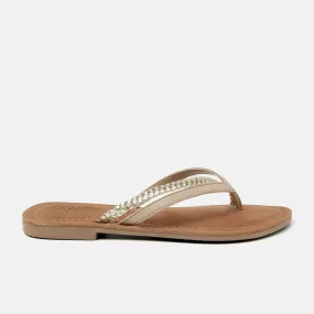 Bibi Leren Dames Slippers Nude