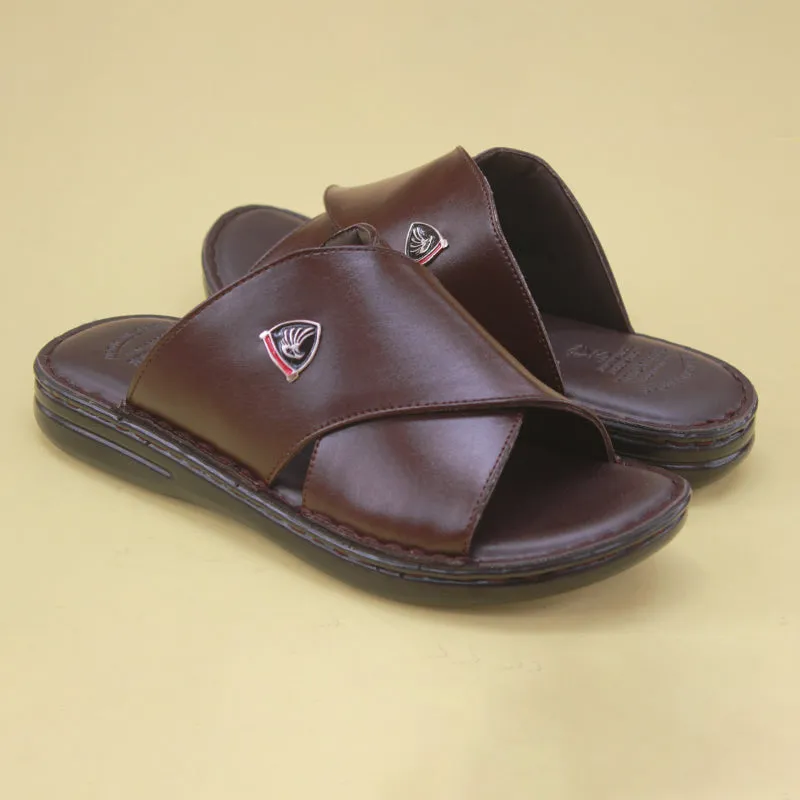 Brown medicated slippers