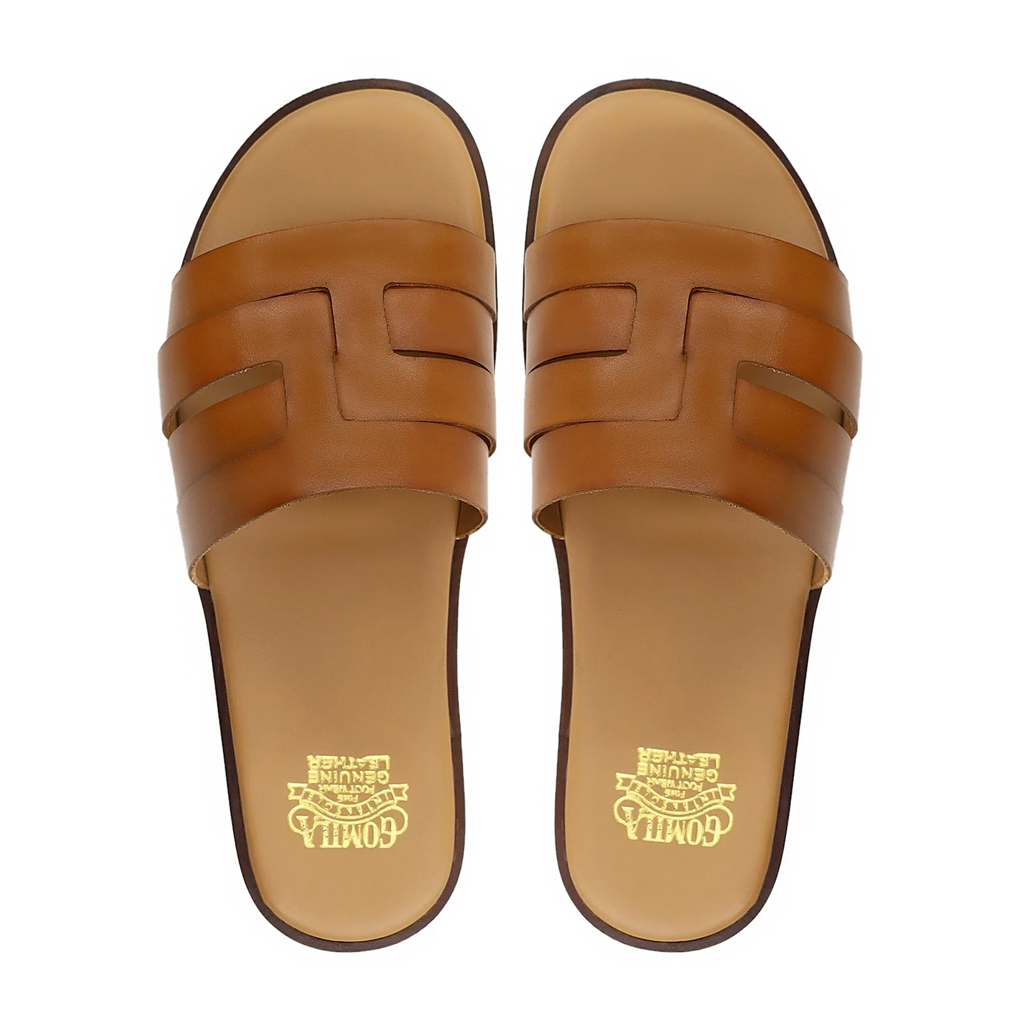 Caswell - Men's Camel Calf Leather Slipper