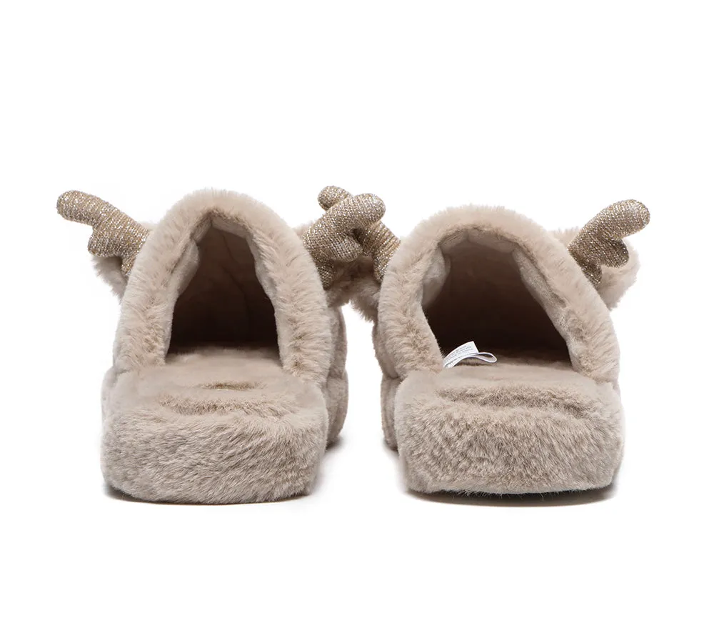 EVERAU Ultra Plush Unisex Reindeer Slippers