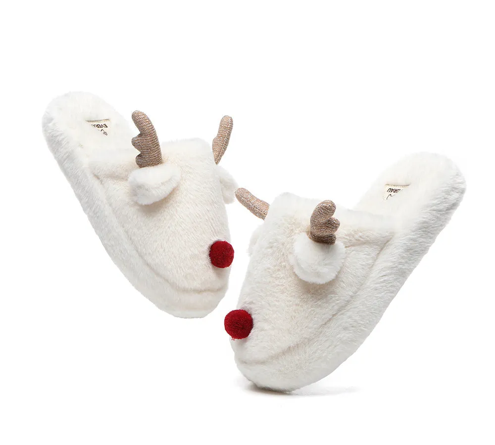 EVERAU Ultra Plush Unisex Reindeer Slippers