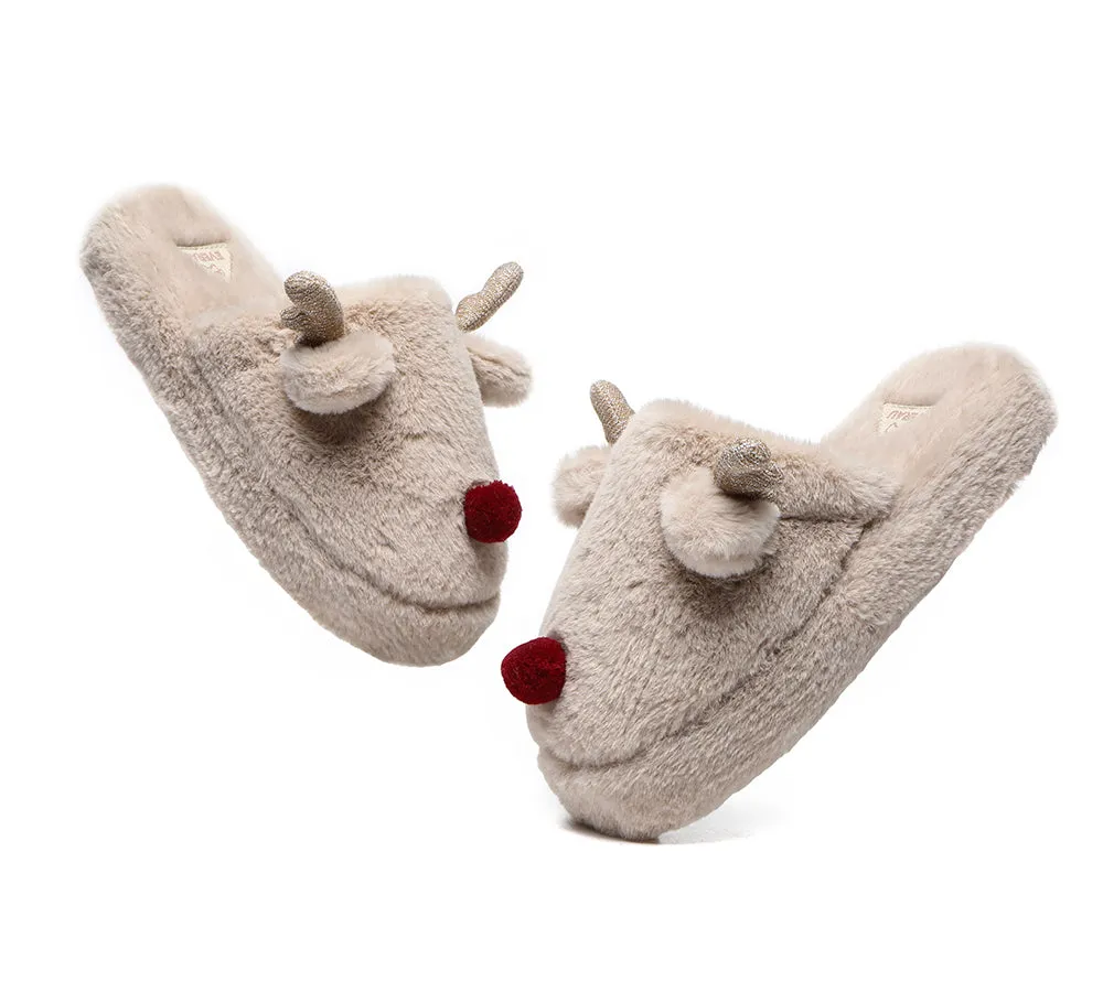 EVERAU Ultra Plush Unisex Reindeer Slippers