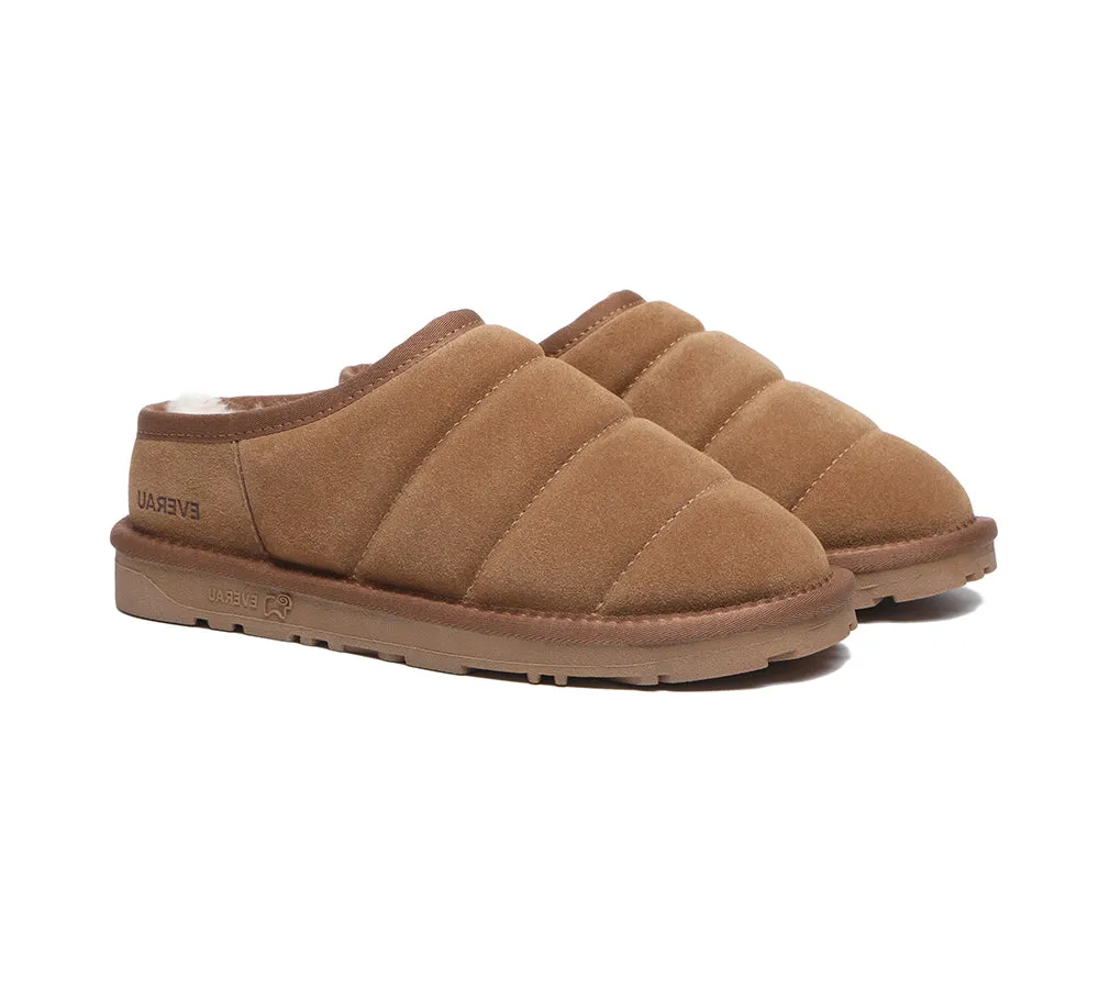 EVERAU Ultra Puffer Style Women Sheepskin Slippers