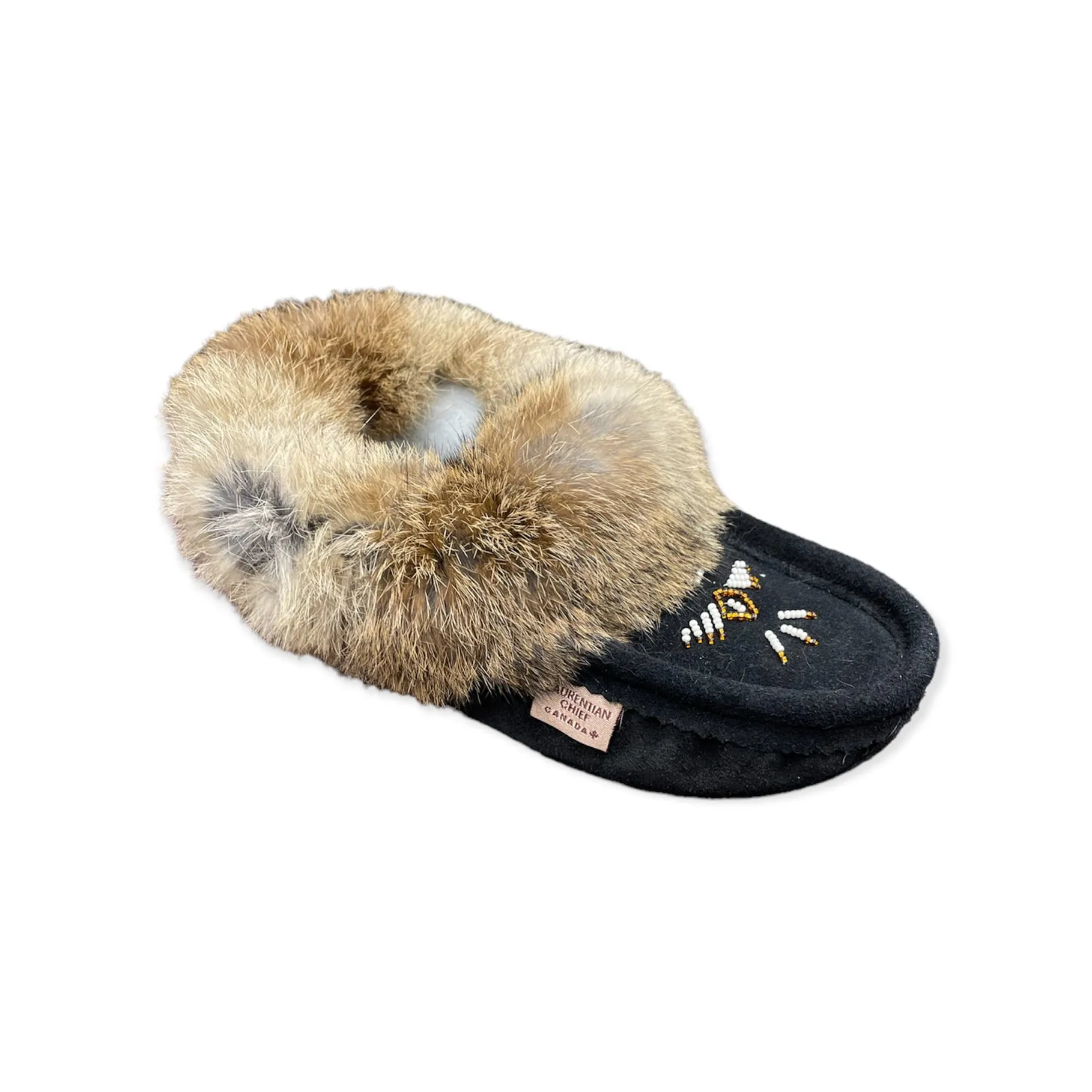 Fur Moccasin - Black (Coyote)