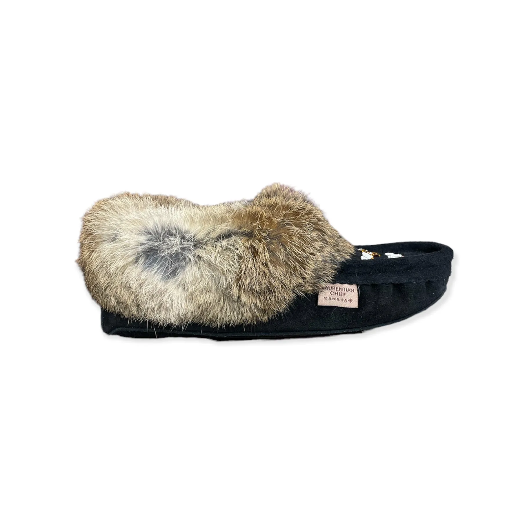 Fur Moccasin - Black (Coyote)