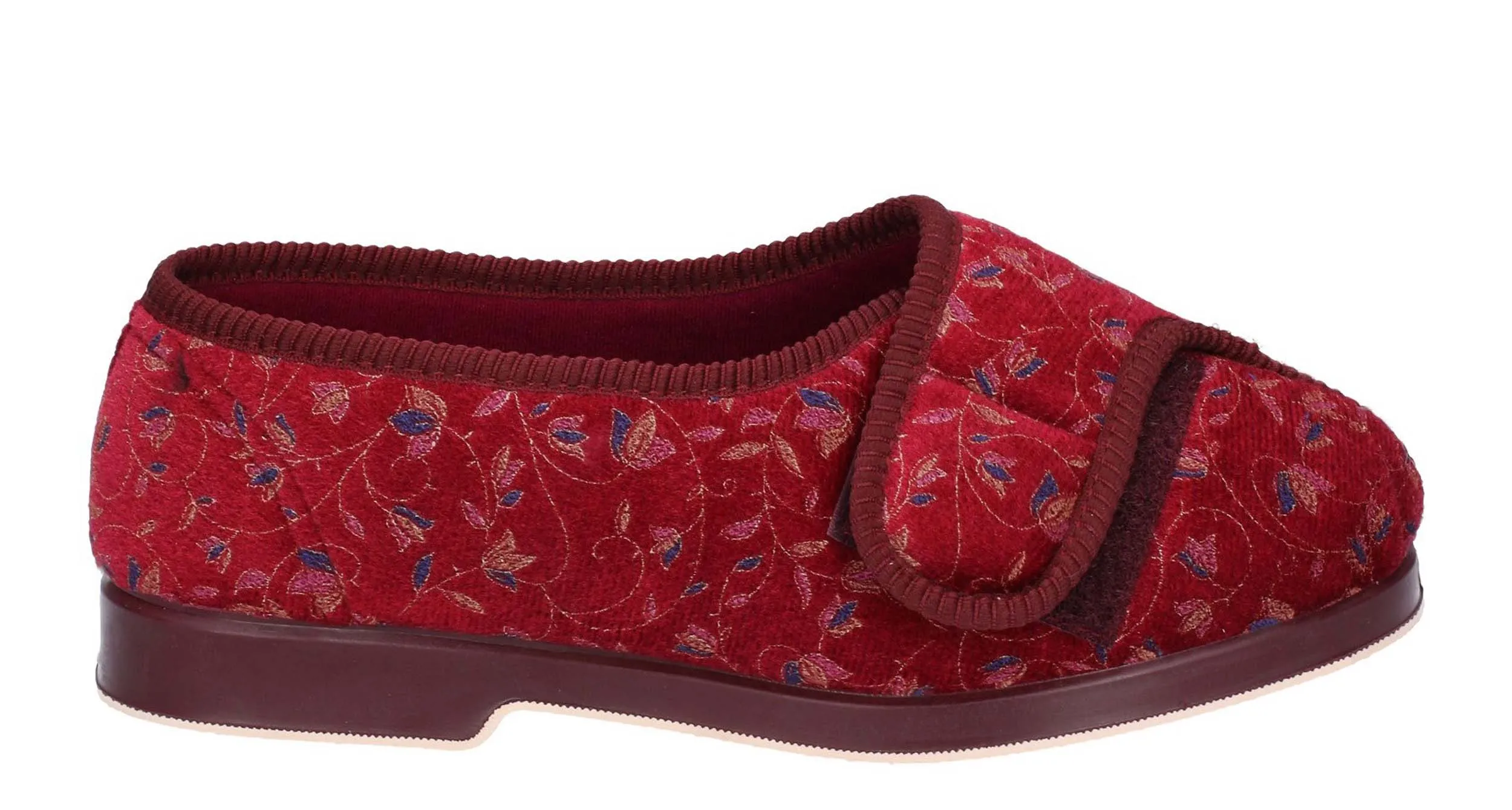 GBS Nola Womens Extra Wide Fit Touch Fastening Slipper