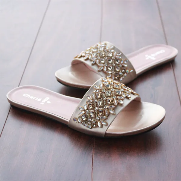 Golden Fancy Slippers for women