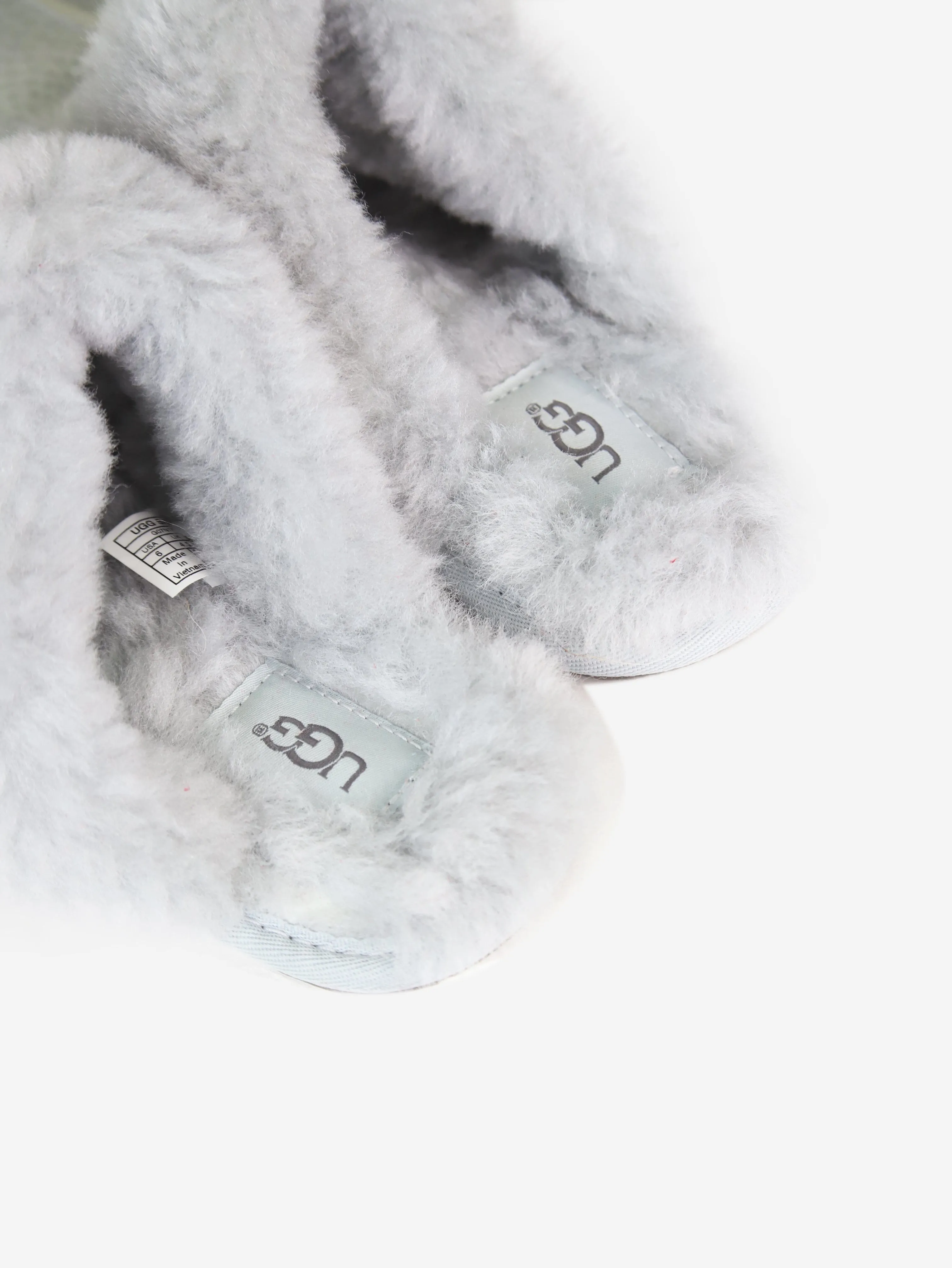 Grey sheepskin slippers - size EU 37