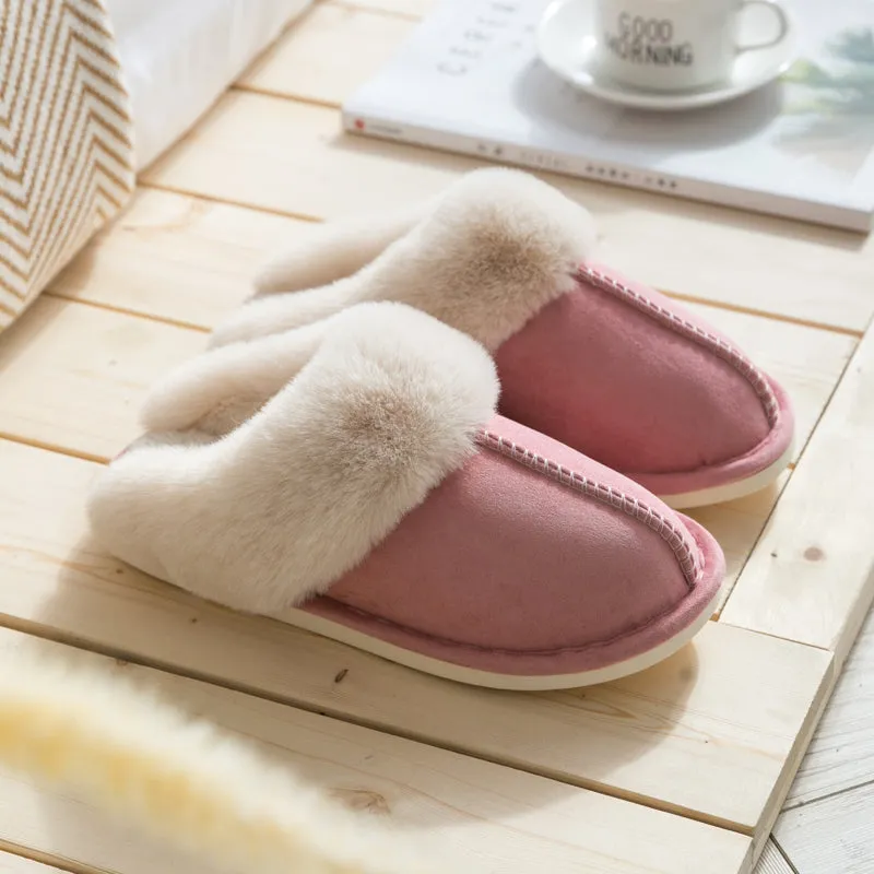 Haute Edition Cozy Faux Fur Lined Scuff Clog Indoor Outdoor Slippers