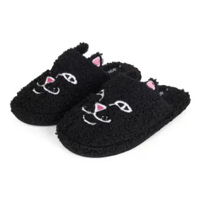 Jerm Face Fuzzy House Slippers (Black)