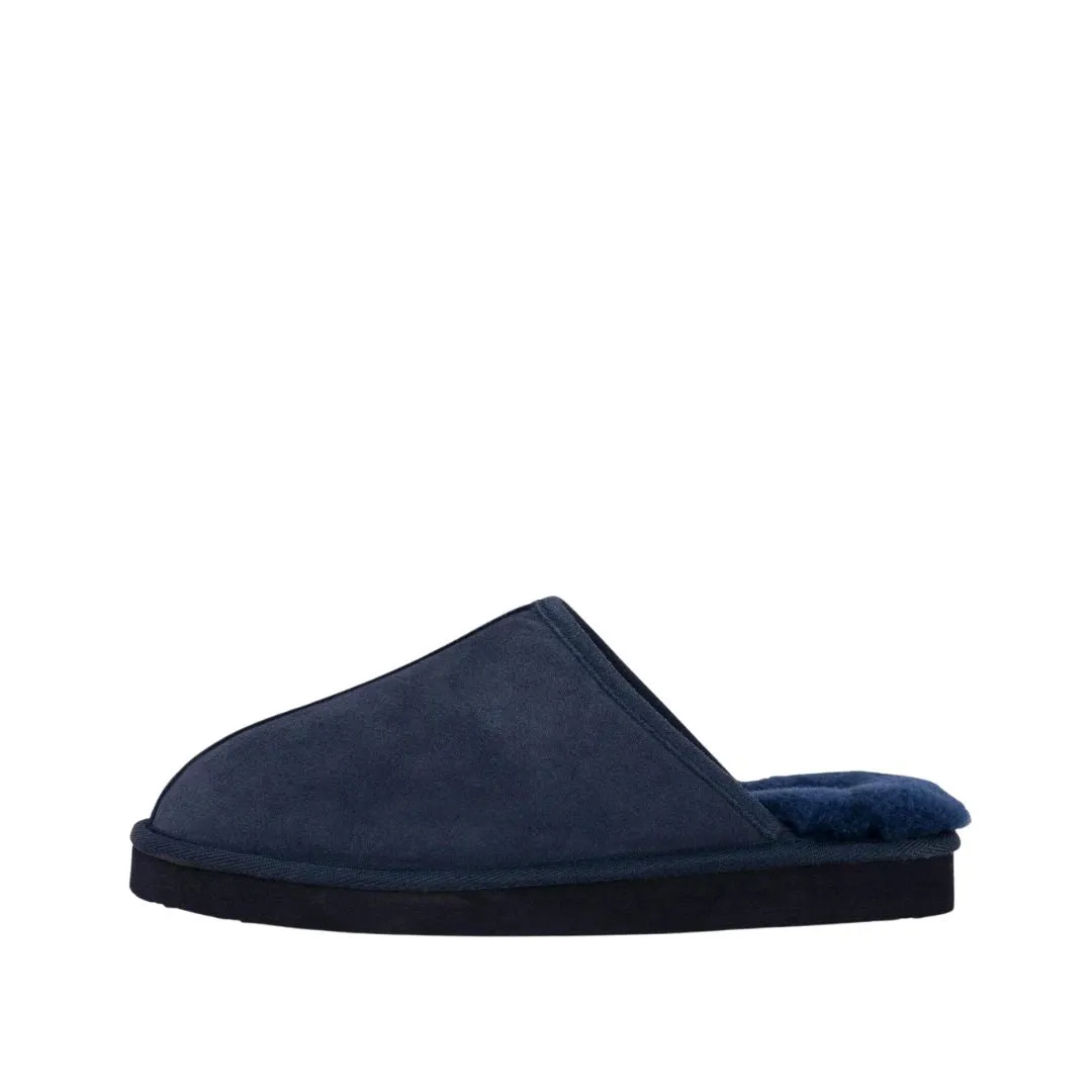 MAX NAVY SHEEPSKIN SLIPPER MULE