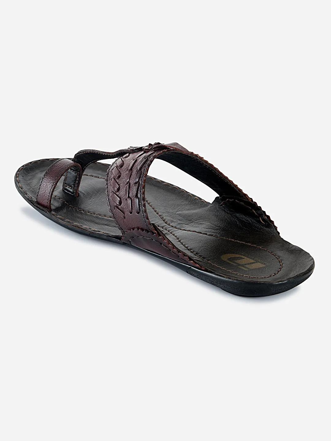 Men's Brown Kolapuri Style Ethnic Slipper (ID4068)