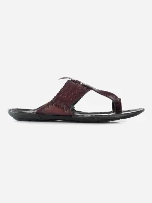 Men's Brown Kolapuri Style Ethnic Slipper (ID4068)