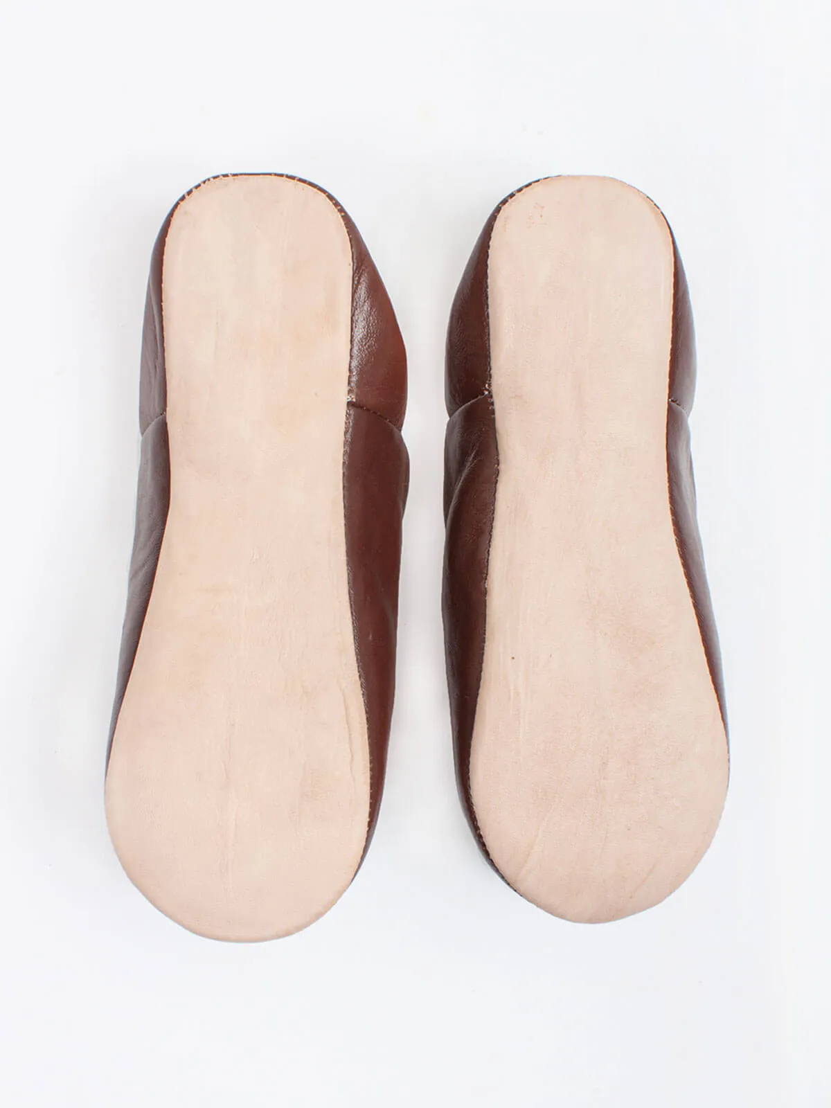 Moroccan Mens Babouche Slippers, Chocolate