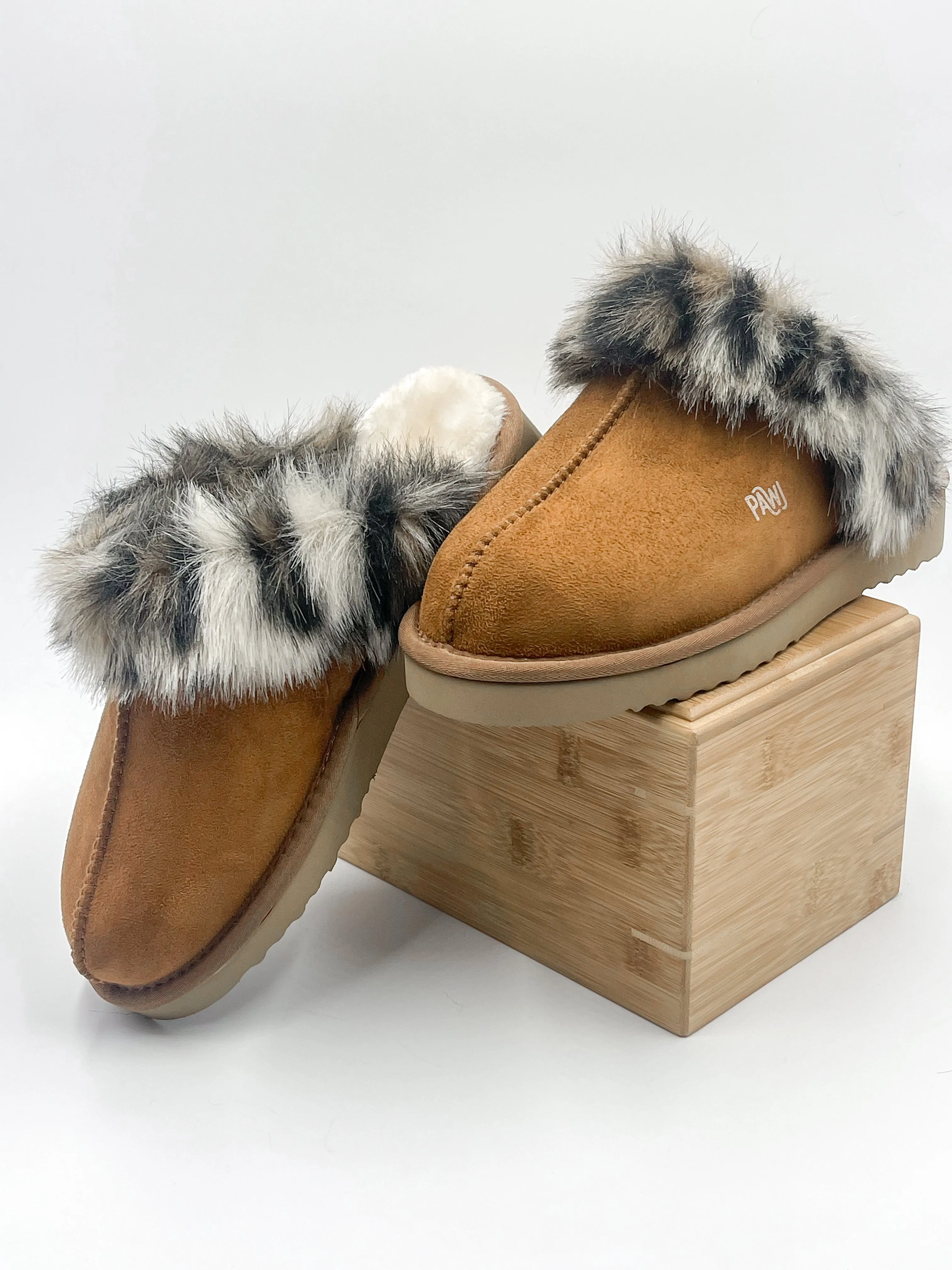 PAWJ Slippers | Chestnut / Wild Leopard