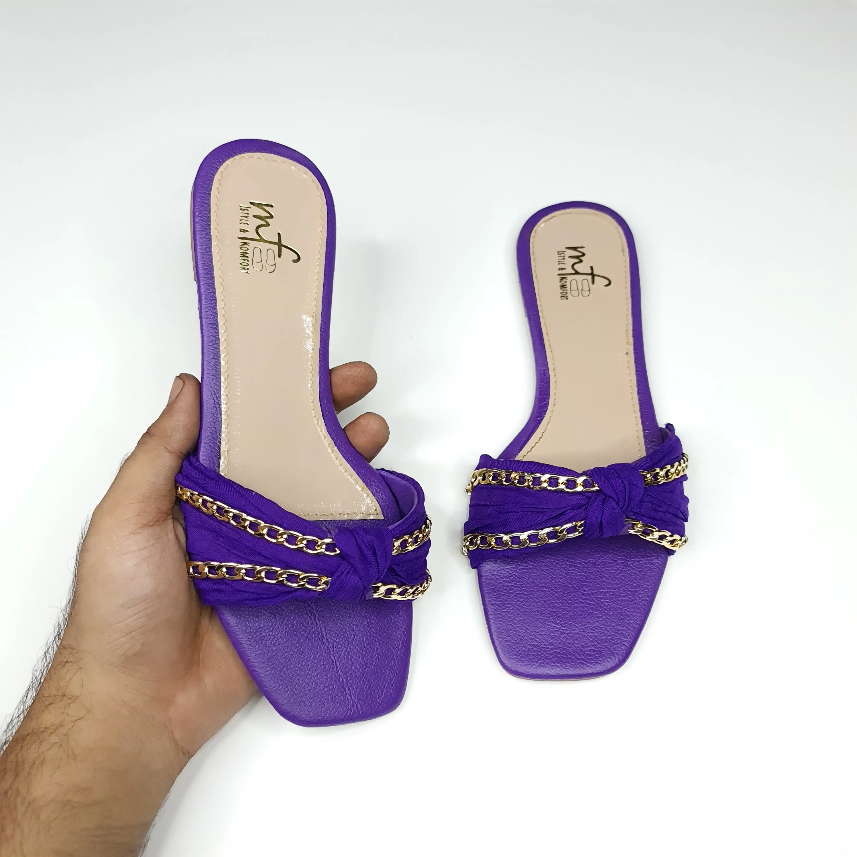 Purple Chain Slippers