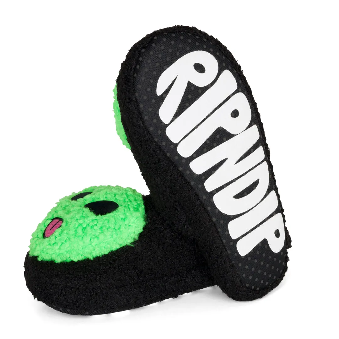 RIPNDIP LORD ALIEN PLUSH FACE HOUSE SLIPPERS-BLACK