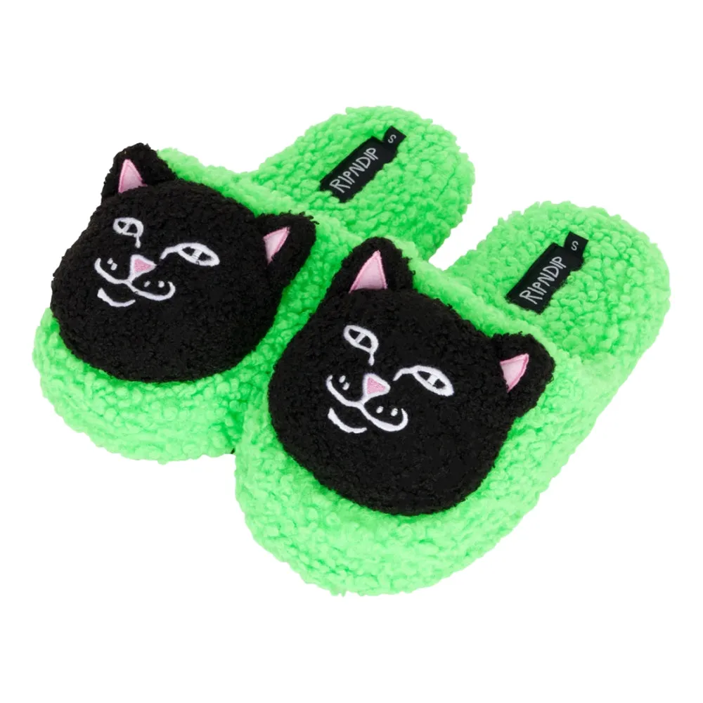 RIPNDIP LORD JERMAL PLUSH FACE HOUSE SLIPPERS-GREEN