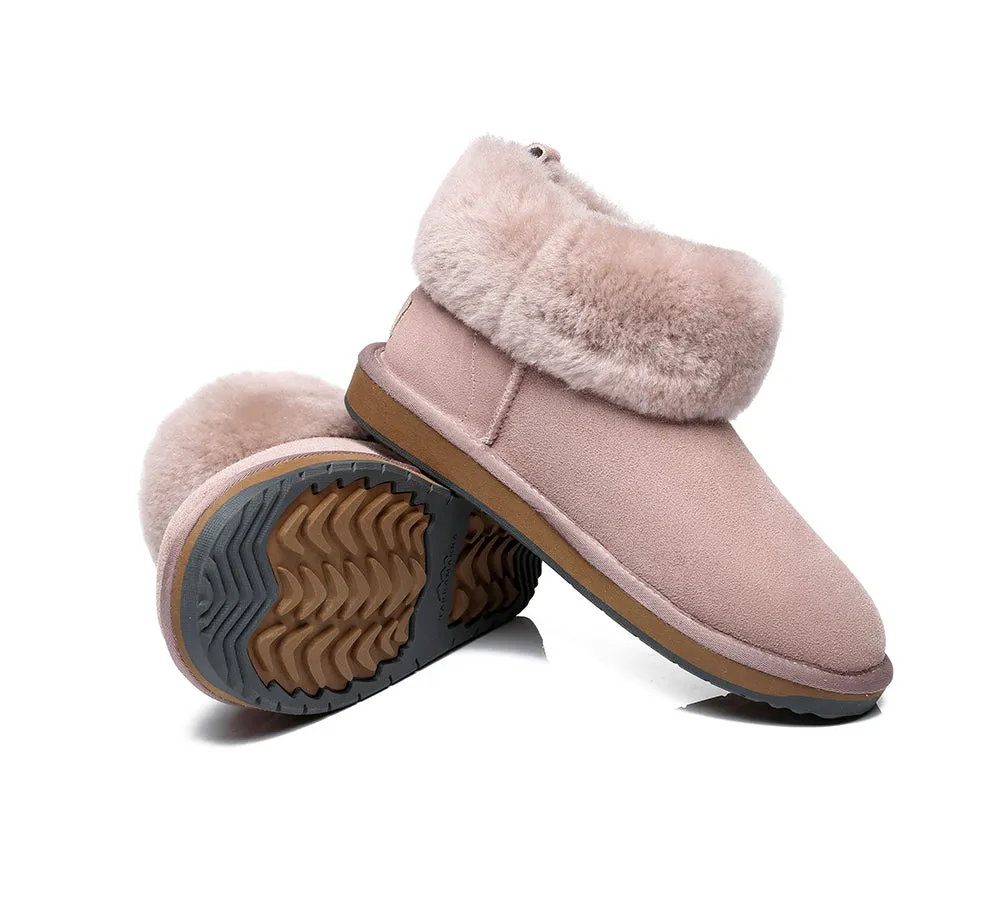 TARRAMARRA Emmy Women Sheepskin Slippers Fluffy Collar