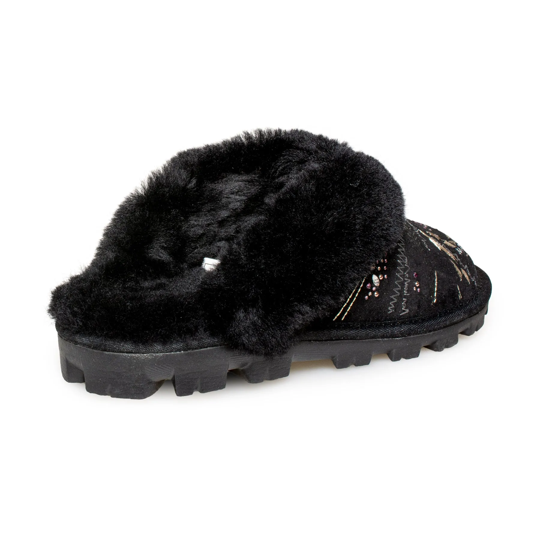 UGG Coquette Gold Burst Black Slippers - Women's