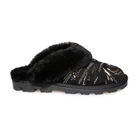 UGG Coquette Gold Burst Black Slippers - Women's