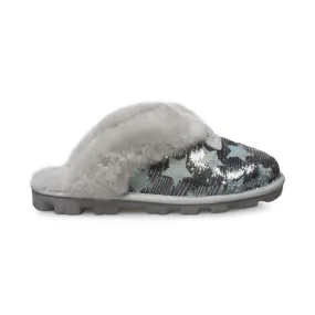 UGG Coquette Sequin Stars Grey Violet Slippers - Women's