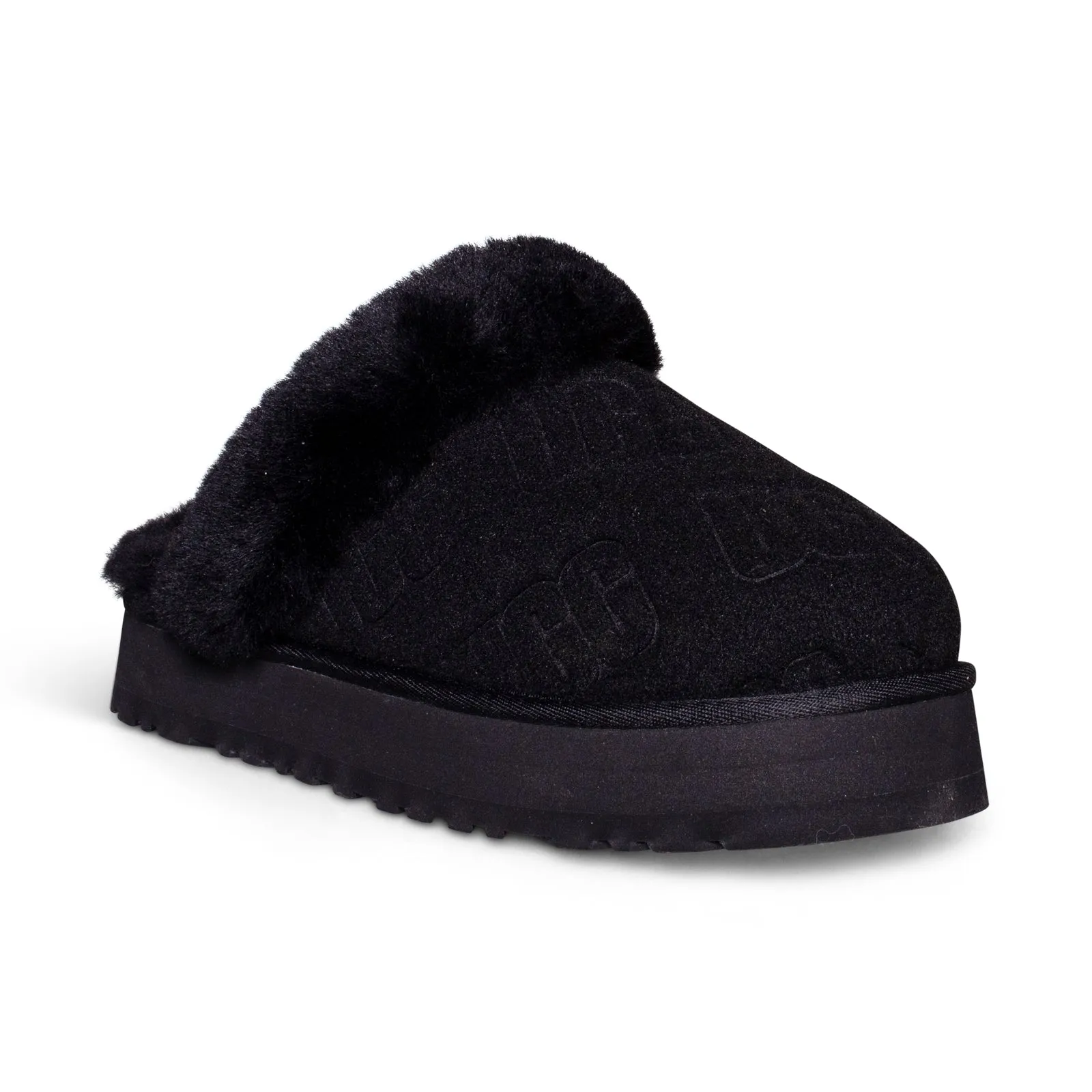 UGG Disquette Felted Black Slippers - Women's