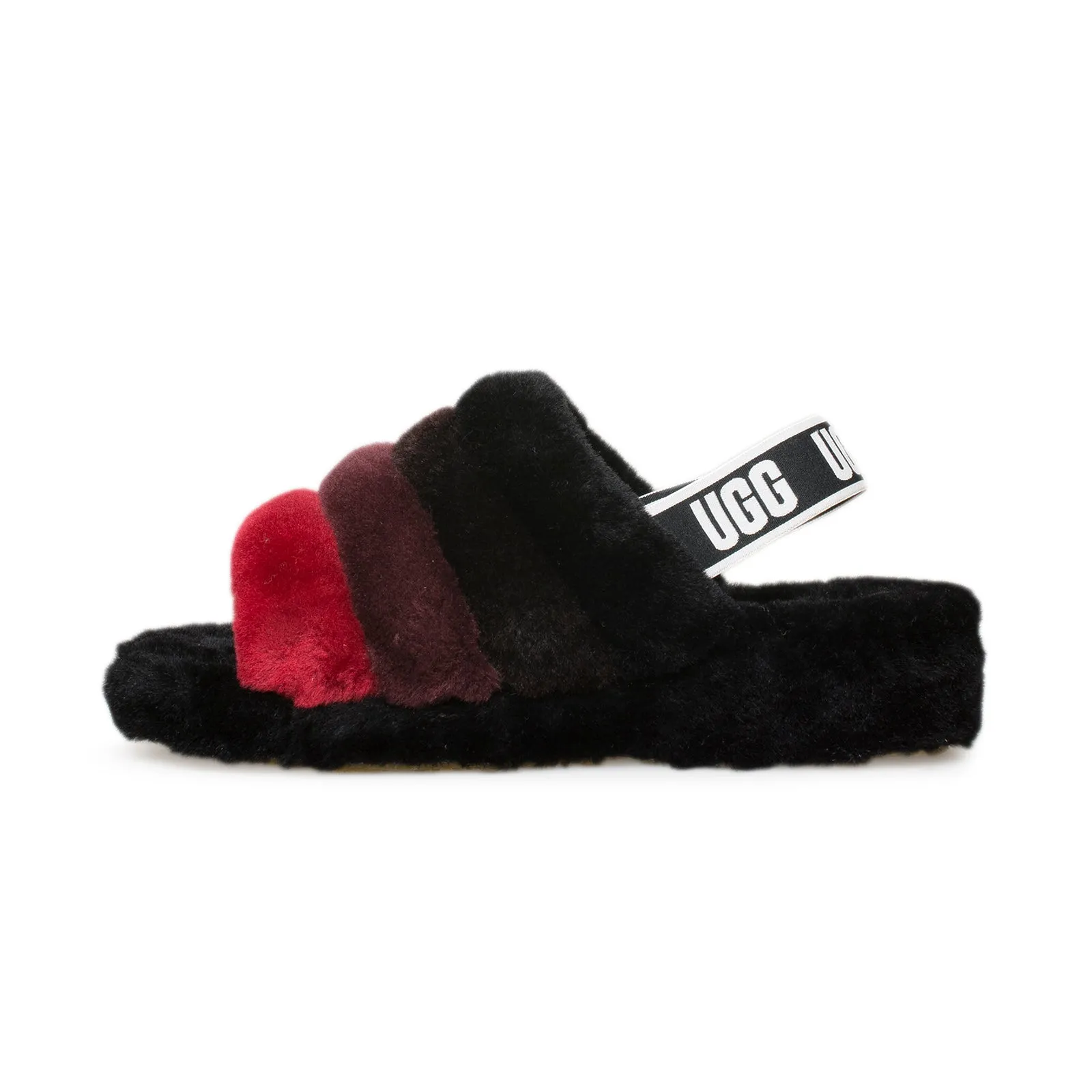 UGG Fluff Yeah Black Multi Slippers - Women's