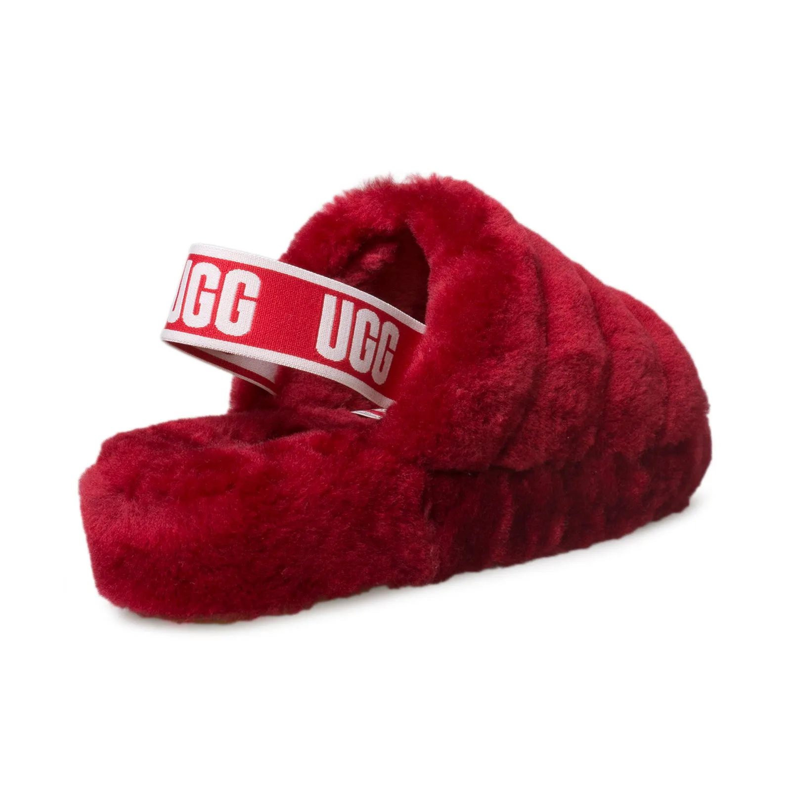 UGG Fluff Yeah Slide Ribbon Red Slippers - Women's