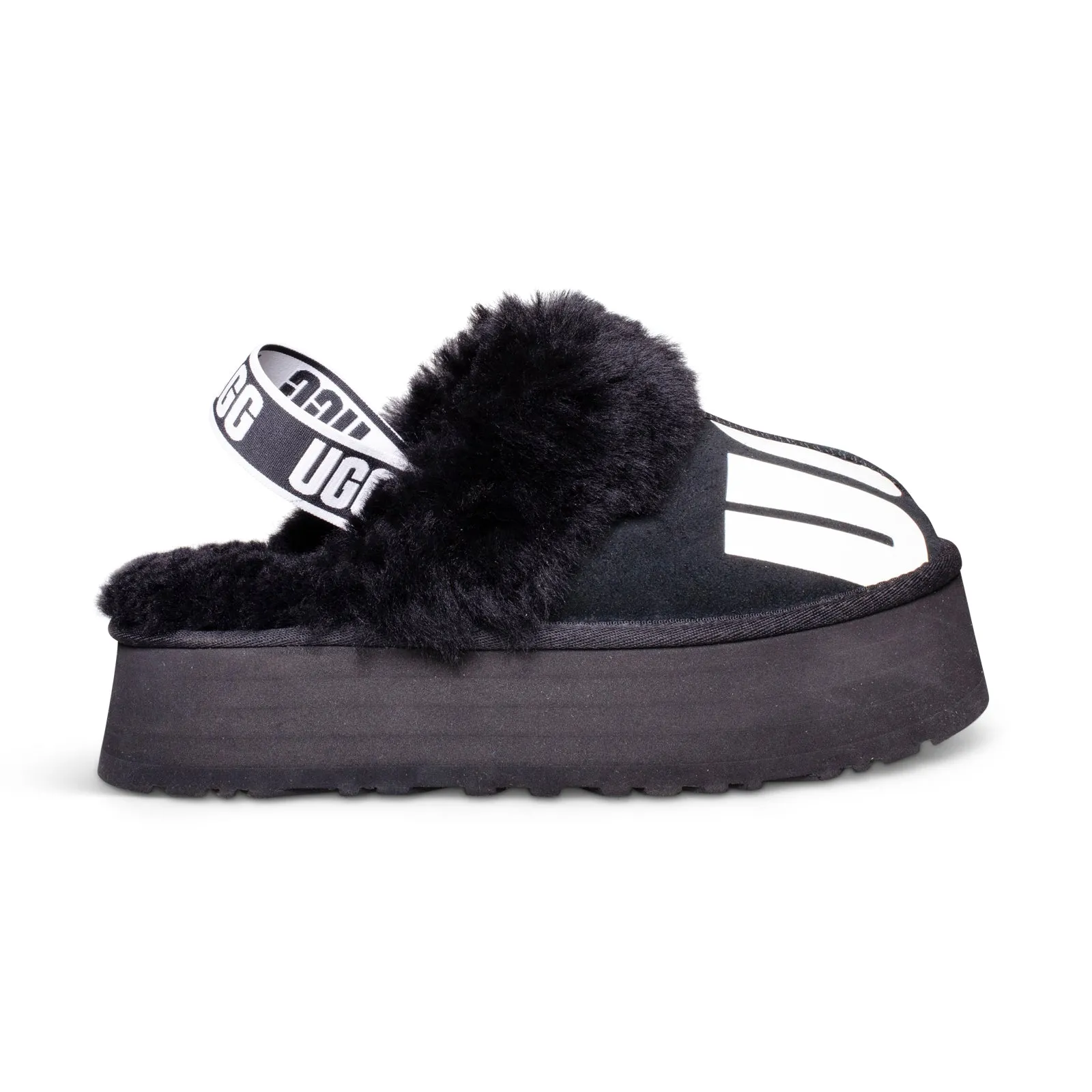 UGG Funkette Chopd Black Slippers - Women's