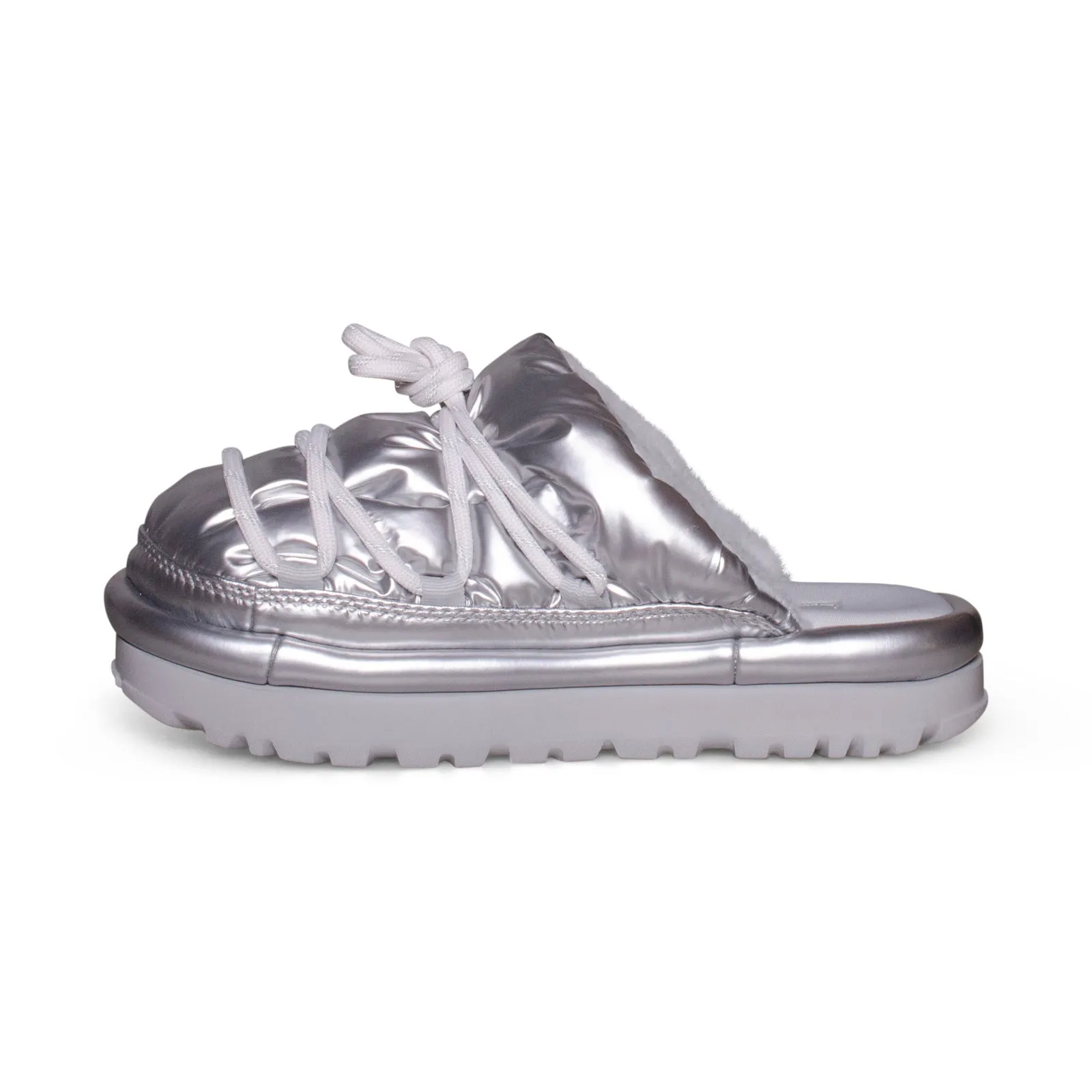 UGG Hi Shine Spaceslider Slide Silver Slippers - Women's