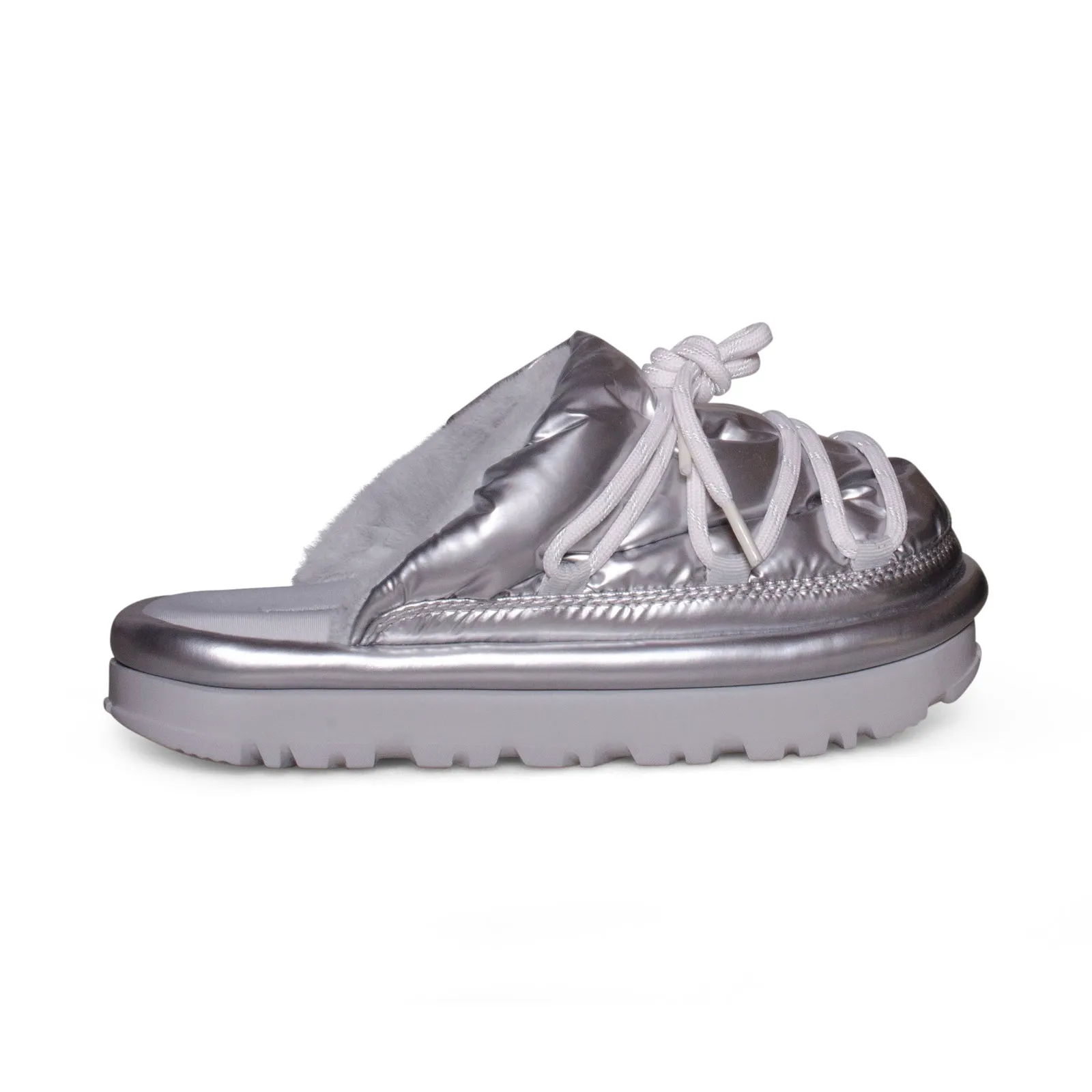 UGG Hi Shine Spaceslider Slide Silver Slippers - Women's