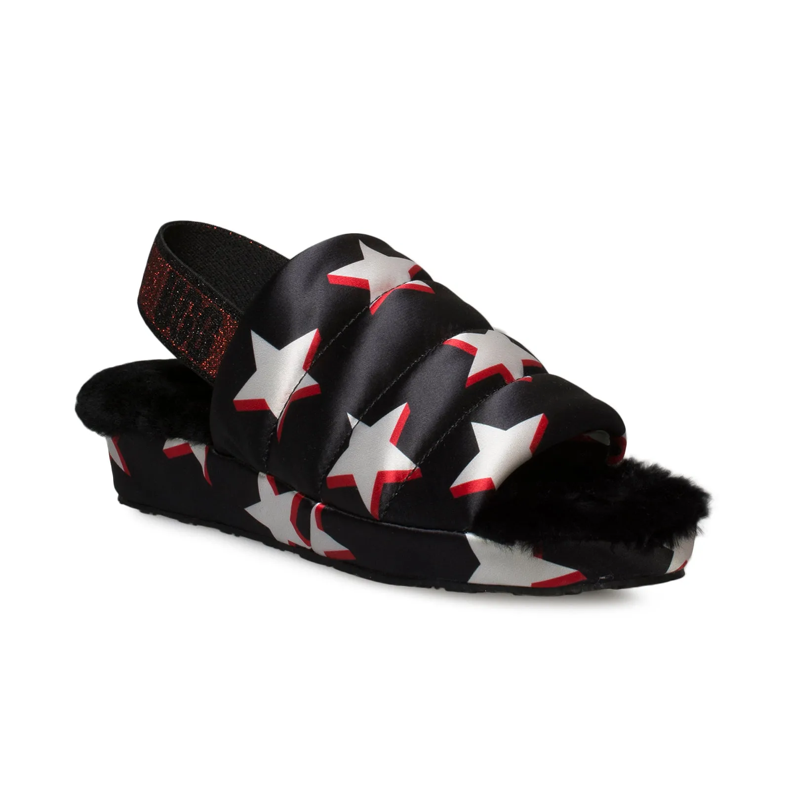 UGG Puff Yeah Stars Black Slippers - Women's