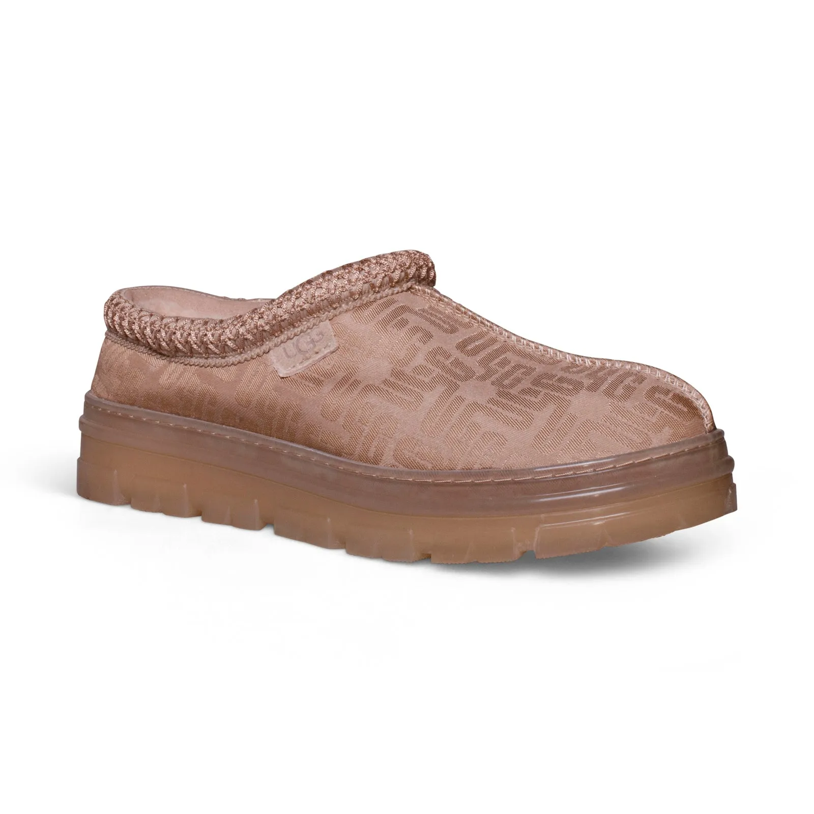 UGG Tasman Monogram Tan Grey Slippers - Women's