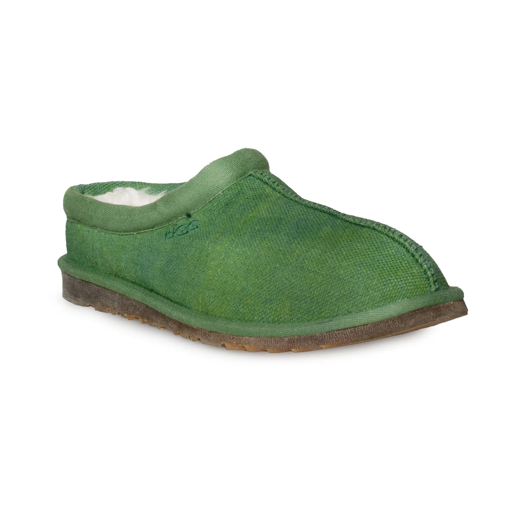 UGG Tasman Natural Canvas Leaf Green Slippers - Men's