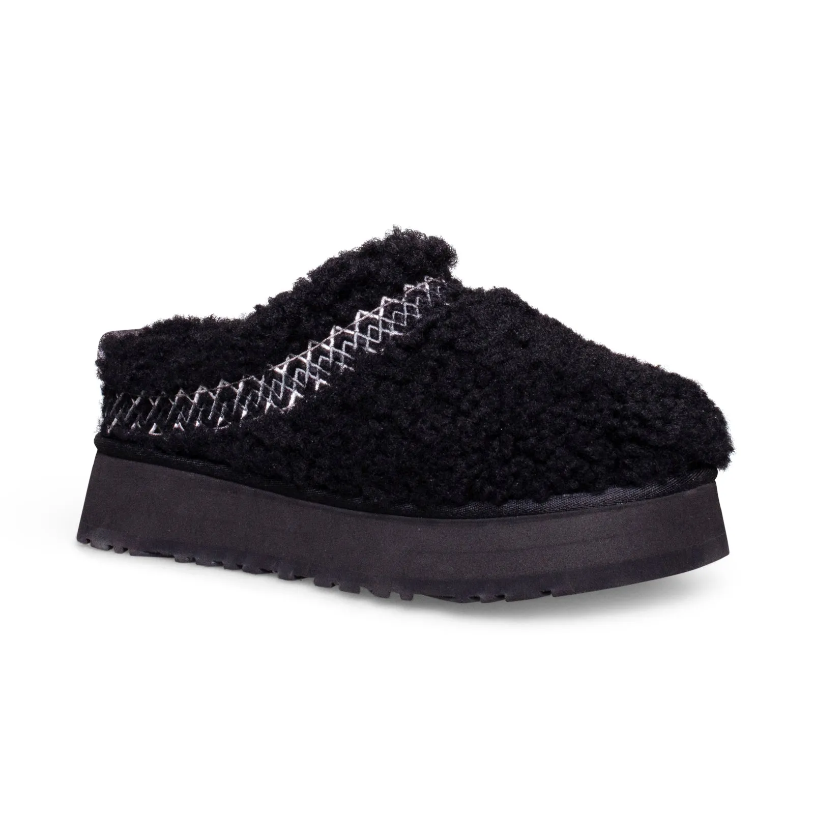 UGG Tazz UGG Braid Black Slippers - Women's