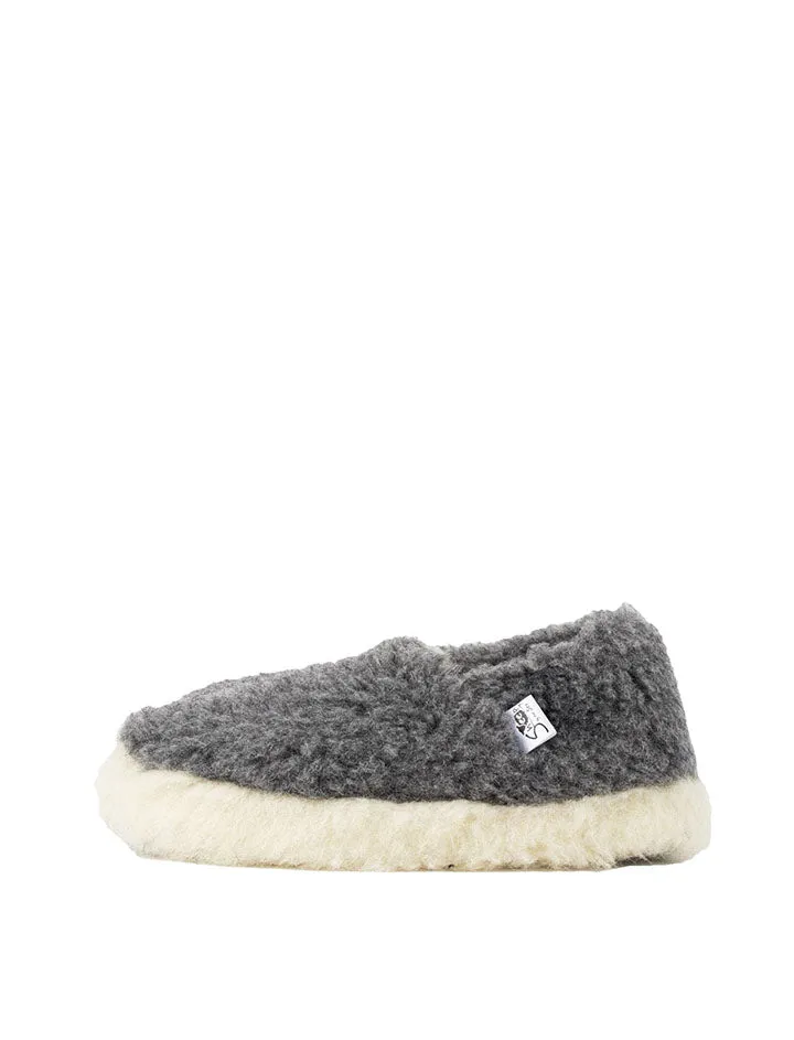 Yoko Wool Womens Siberian Wool Slippers Graphite